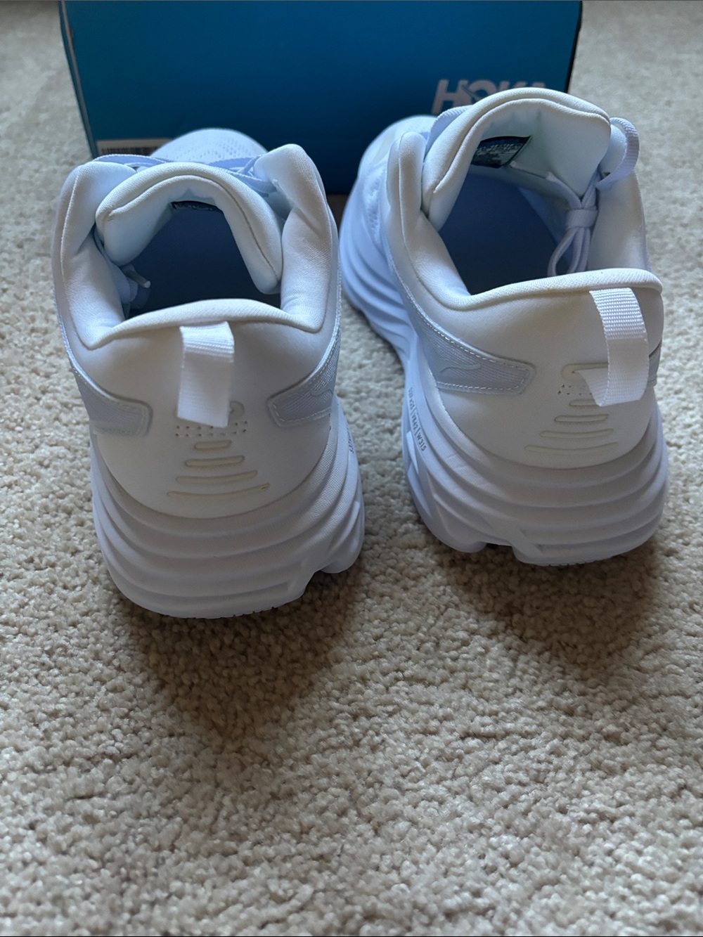 Hoka All-White Cushioned Running Sneakers 10.5D men’s Bondi - Picture 3 of 4